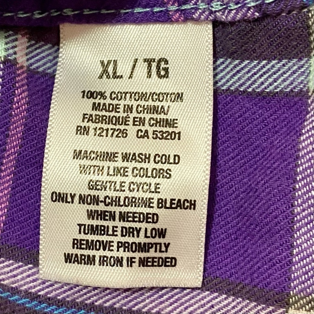 Aeropostale Eighty-Seven Purple Button-down Cotton Shirt XL Long Sleeve Plaid - Picture 12 of 15